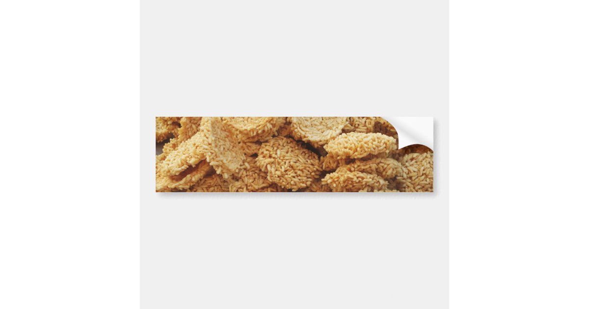 Puffed Rice Sticker Puffed Rice Cakes ~ Asian Sweets Desserts Food Bumper Sticker | Zazzle