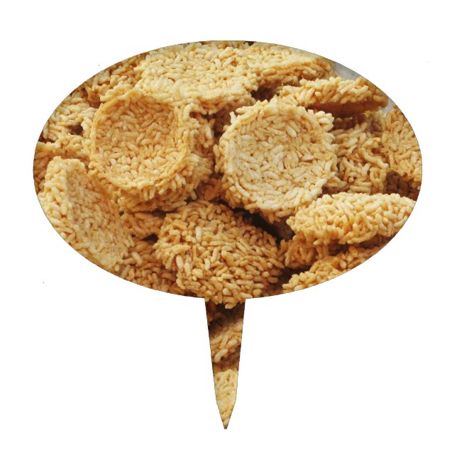 Puffed Rice Cakes ~ Asian Sweets Desserts Food Cake Topper (Front)