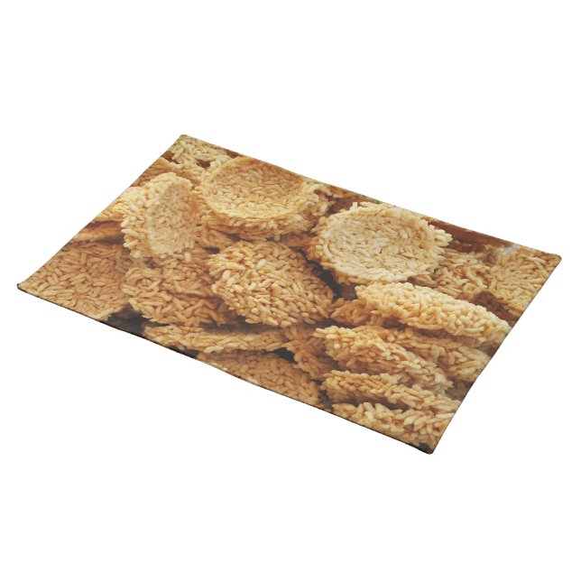 Puffed Rice Cakes ~ Asian Sweets Desserts Food Placemat (On Table)