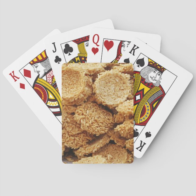 Puffed Rice Cakes ~ Asian Sweets Desserts Food Poker Cards (Back)