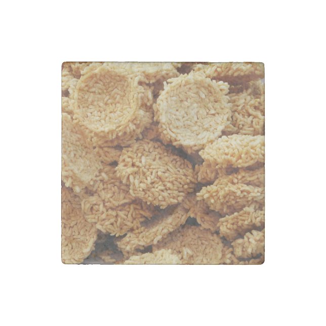 Puffed Rice Cakes ~ Asian Sweets Desserts Food Stone Magnet (Front)