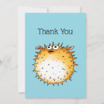 Puffed Up with Gratitude (funny puffer fish) Thank You Card