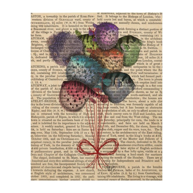 Puffer Fish Balloons Wood Wall Art (Front)