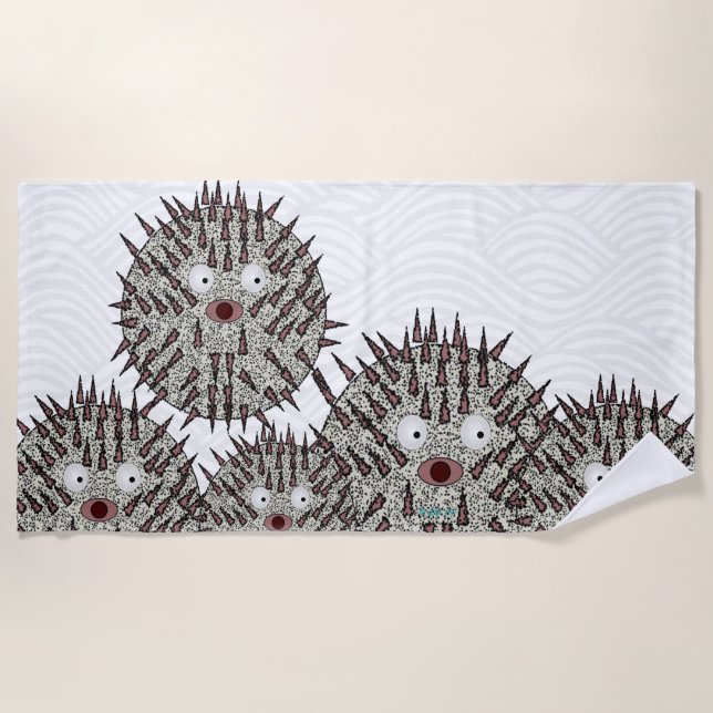 Puffer Fish Beach Towel (Front)