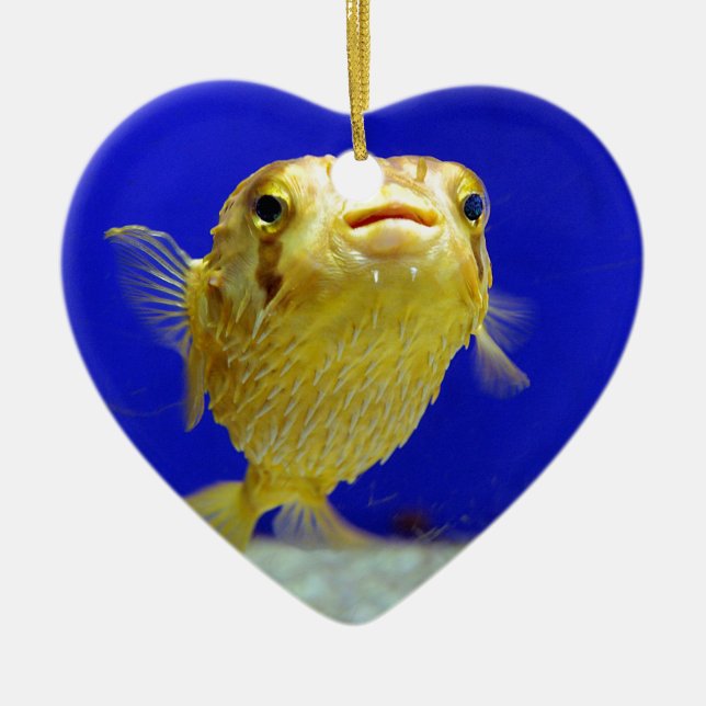 Puffer Fish Ceramic Ornament (Front)