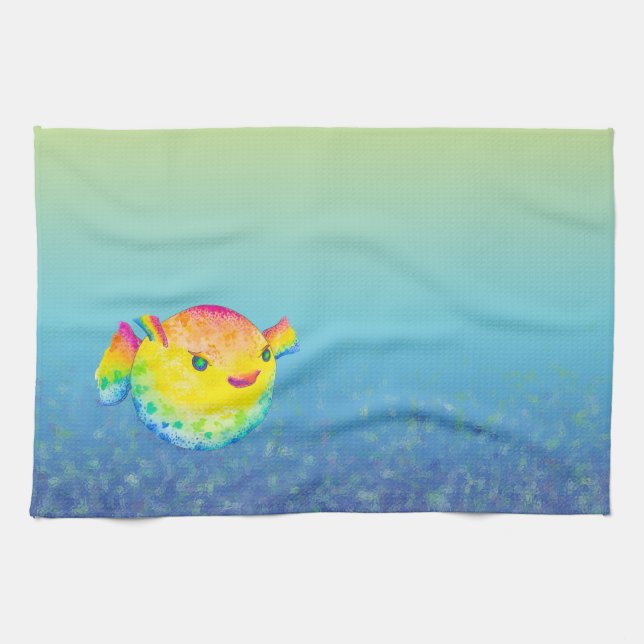 Puffer fish kitchen towel (Horizontal)