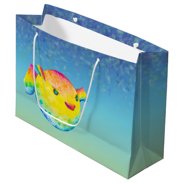 Puffer fish large gift bag (Front Angled)
