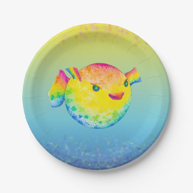Puffer fish paper plates (Front)
