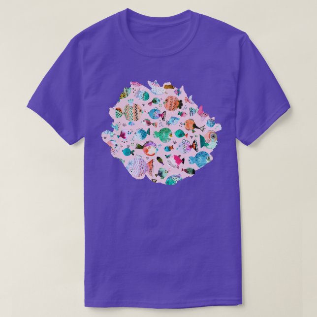 Puffer fishes Pink T-Shirt (Design Front)