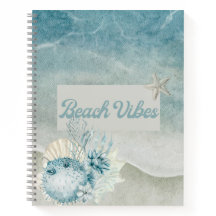 Pufferfish Beach Theme Spiral Notebook