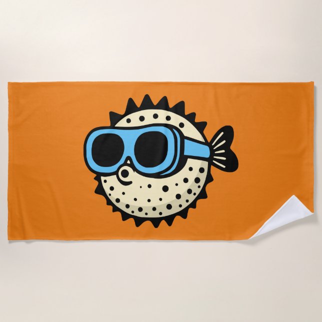 Pufferfish Beach Towel (Front)
