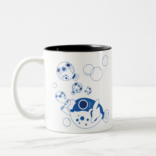 Pufferfish Blowfish for Kids Two_Tone Coffee Mug