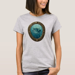 Pufferfish Cat Art Nouveau Ocean Fantasy T-Shirt