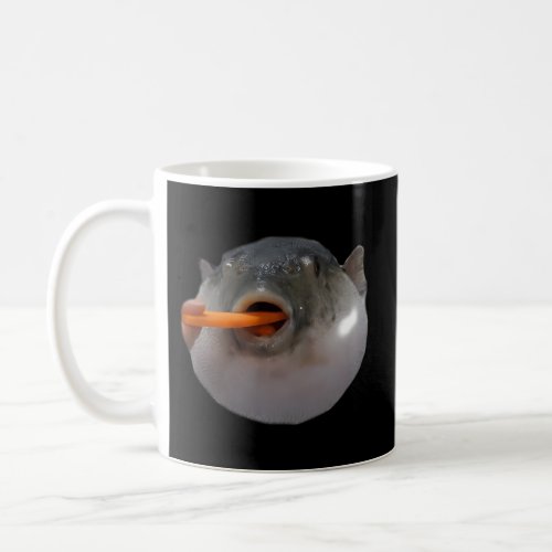 Pufferfish Eating A Carrot Meme Blowfish Dank Meme Coffee Mug