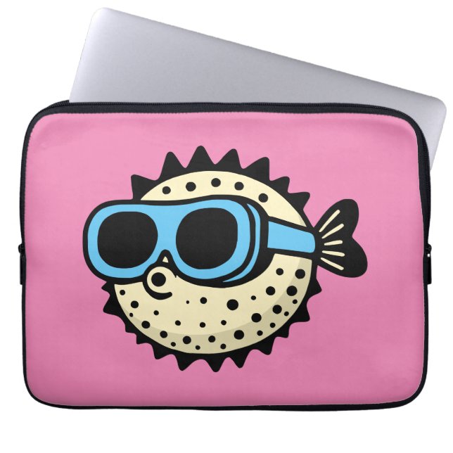 Pufferfish Laptop Sleeve (Front)