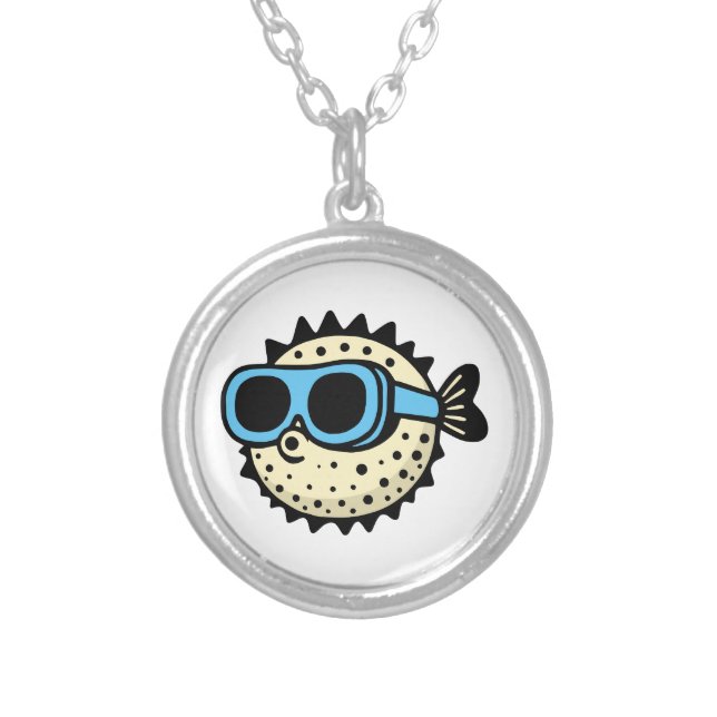 Pufferfish Silver Plated Necklace (Front)