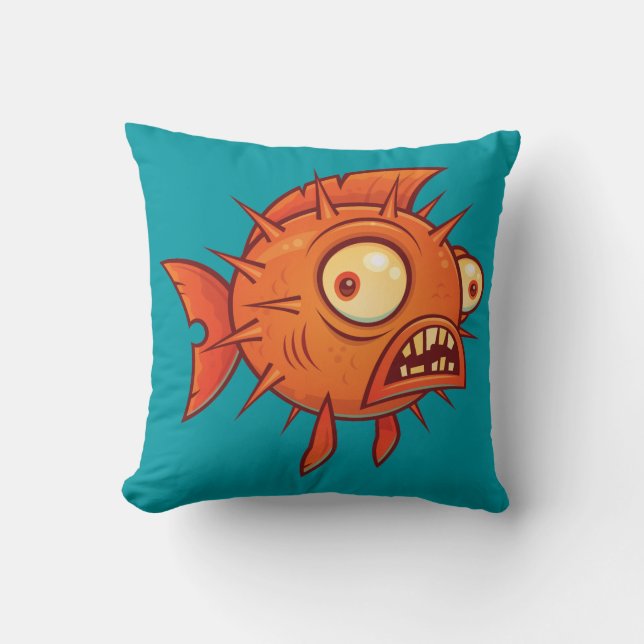 Pufferfish Throw Pillow (Front)
