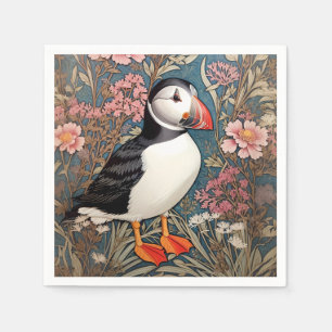 Puffin And Sea Thrift Flowers William Morris Napkins