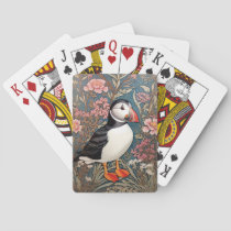 Puffin And Sea Thrift Flowers William Morris Poker Cards