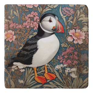 Puffin And Sea Thrift Flowers William Morris Trivet