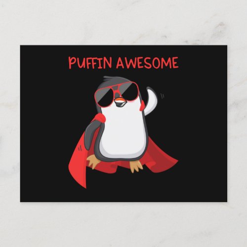 Puffin Awesome Puffin Superhero Gift Postcard