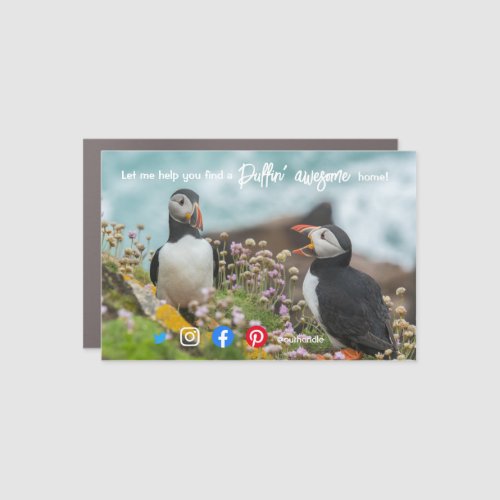 puffin awesome real estate agent marketing  postca car magnet