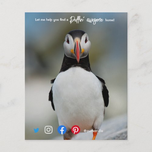 puffin awesome real estate agent marketing  postca flyer