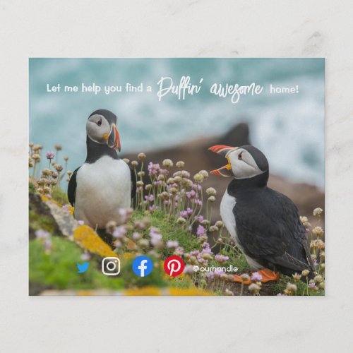 puffin awesome real estate agent marketing  postca flyer