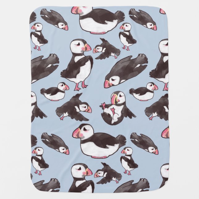 Puffin Baby Blanket (Front)