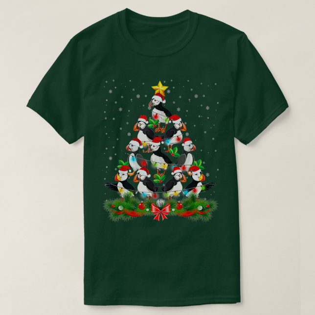 Puffin Bird Christmas Tree Decorations Funny Xmas  T-Shirt (Design Front)