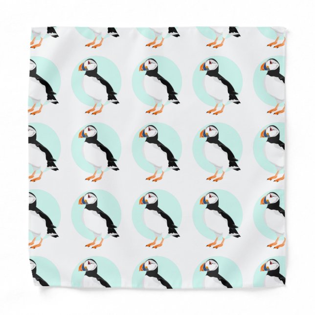 Puffin Bird Illustration Bandana (Front)