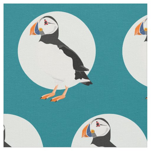 Puffin Bird Illustration Fabric