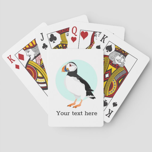 Puffin Bird Illustration Poker Cards (Back)