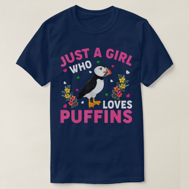 Puffin Bird Lover Just A Girl Who Loves Puffins  T-Shirt (Design Front)