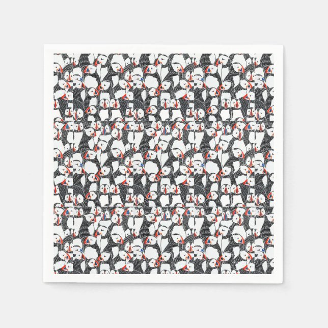 Puffin bird pattern napkins (Front)