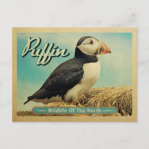 Puffin Bird Postcard _ Wildlife of the North