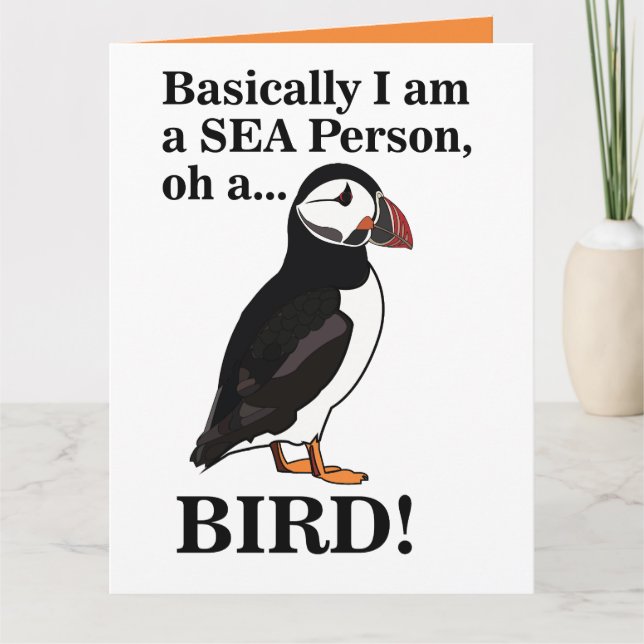 Puffin Bird Seabird Funny Birthday Card (Front)