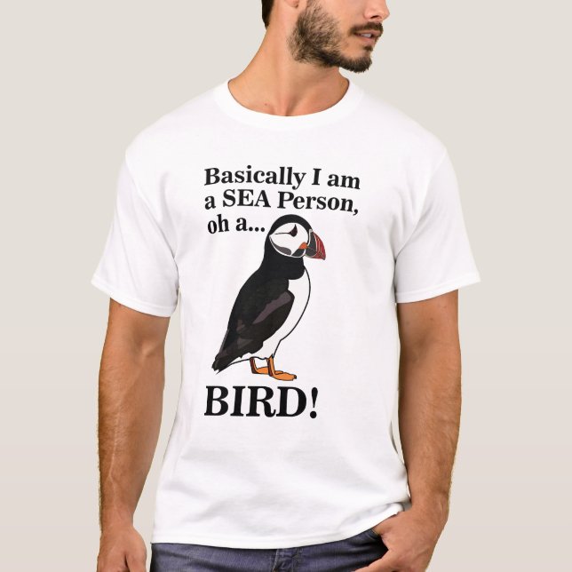 Puffin Bird Seabird Funny T-Shirt (Front)