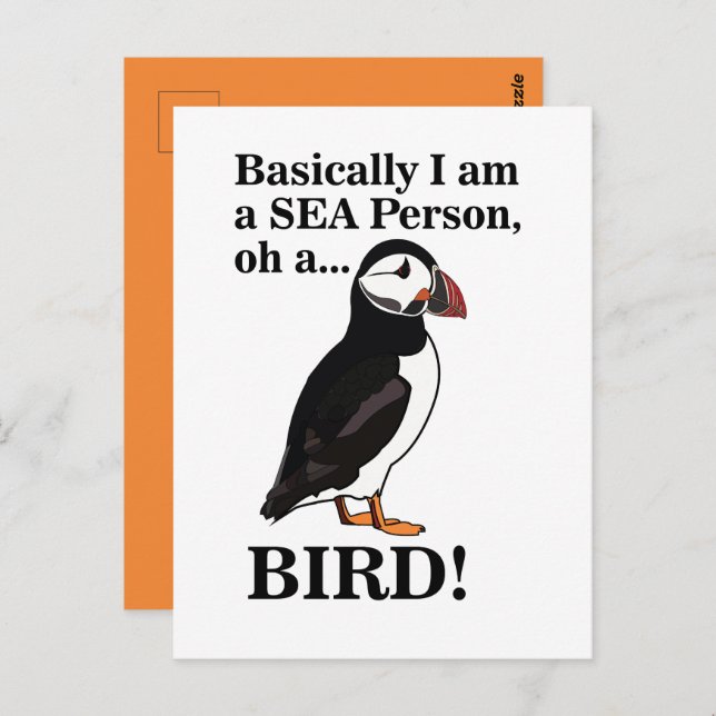 Puffin Bird Seabird Wildlife Funny Postcard (Front/Back)