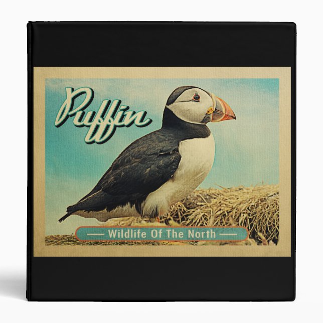 Puffin Bird - Wildlife of the North 3 Ring Binder (Front)