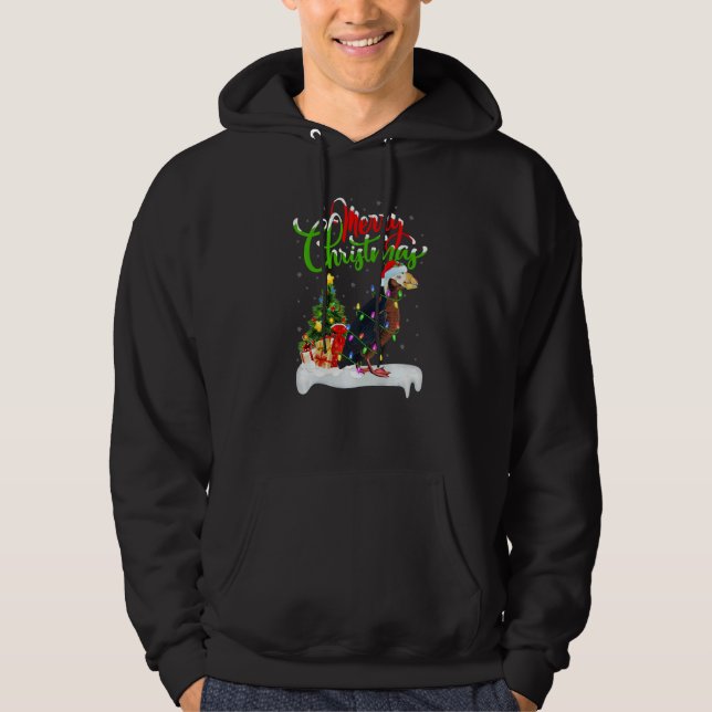 Puffin Bird  Xmas Decorations Santa Puffin Christm Hoodie (Front)