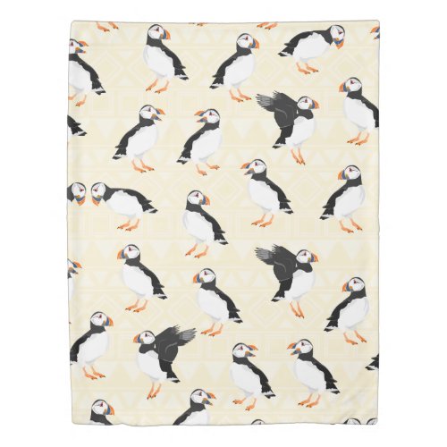 Puffin Birds Pattern Duvet Cover