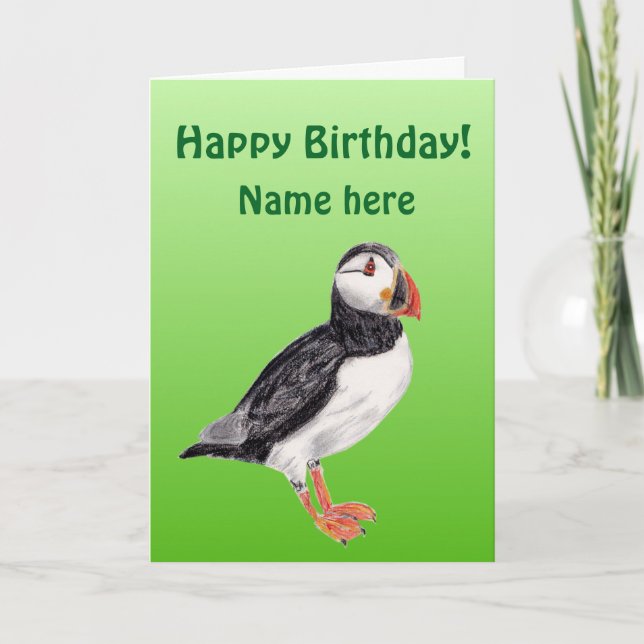 Puffin Birthday card (Front)
