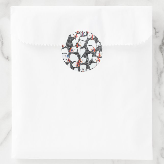 Puffin  classic round sticker (Bag)