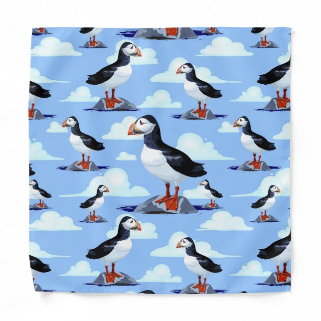 Puffin Cute Atlantic Seabird Bandana (Front)