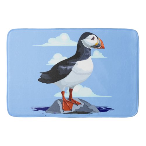 Puffin Cute Atlantic Seabird Bath Mat