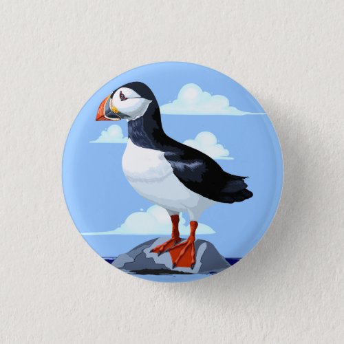 Puffin Cute Atlantic Seabird Button