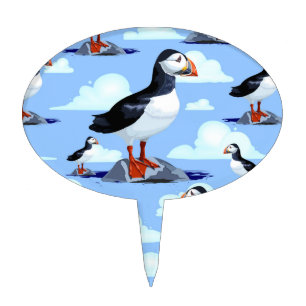 Puffin Cute Atlantic Seabird Cake Topper