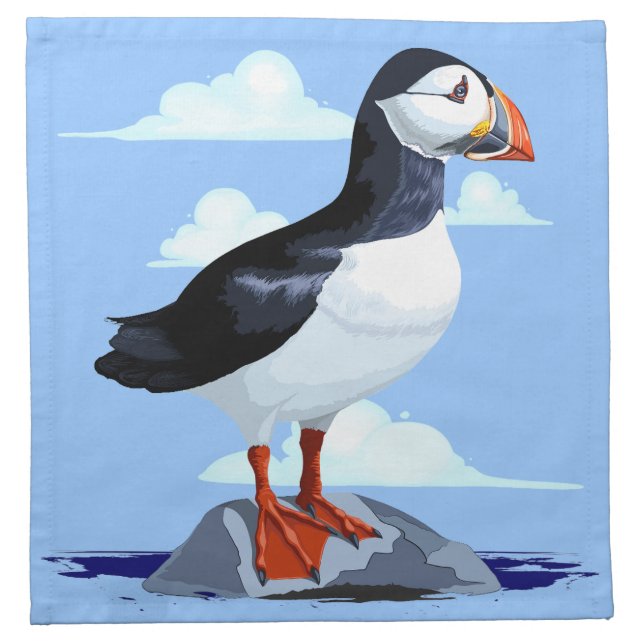 Puffin Cute Atlantic Seabird Cloth Napkin (Front)