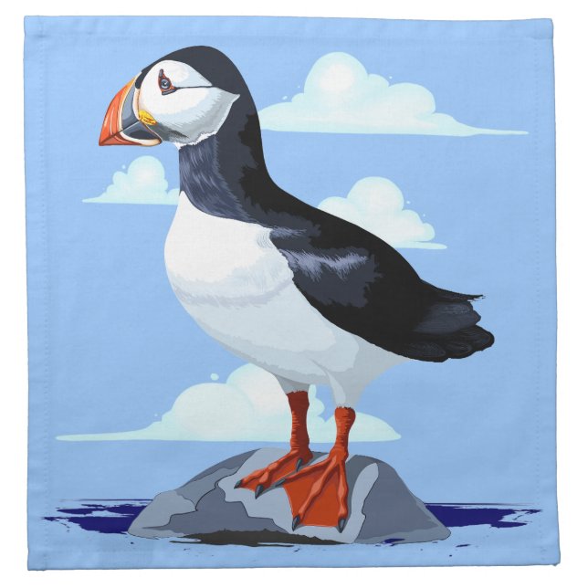Puffin Cute Atlantic Seabird Cloth Napkin (Front)